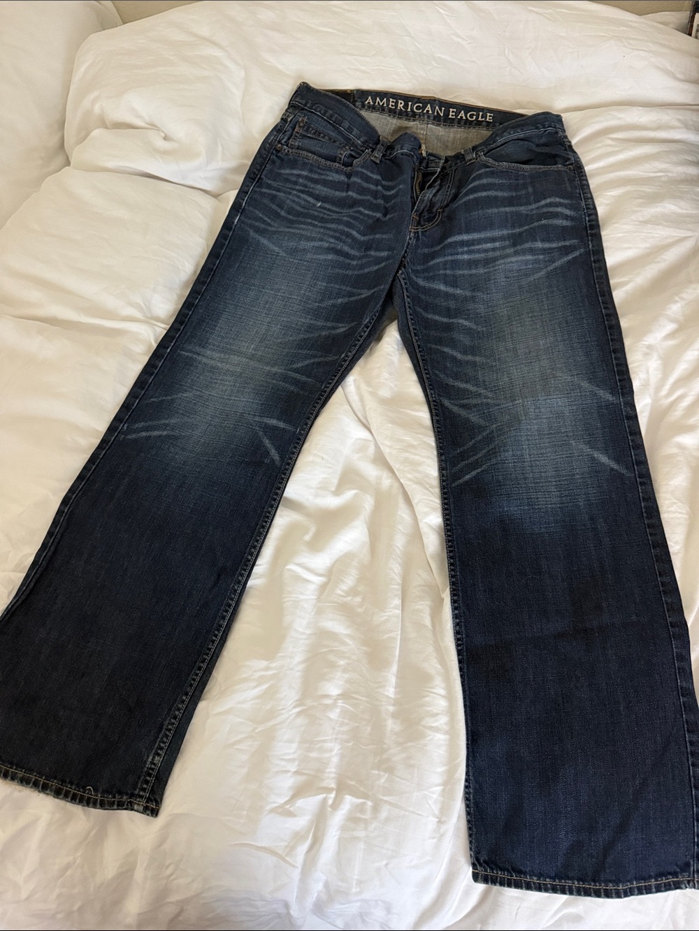 American Eagle Outfitters Dark Blue Straight-Leg Jeans